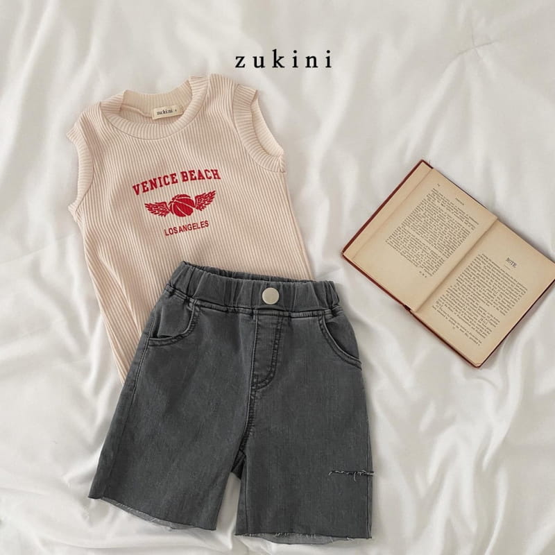 ZUKINI - Korean Children Fashion - #Kfashion4kids - Slit Denim Shorts - 6