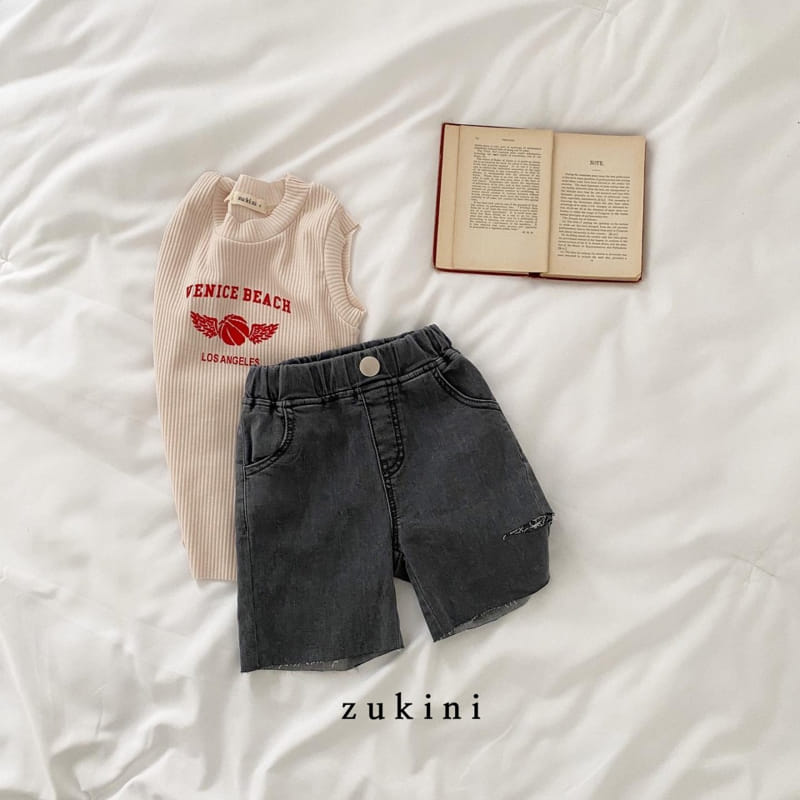 ZUKINI - Korean Children Fashion - #Kfashion4kids - Slit Denim Shorts - 7