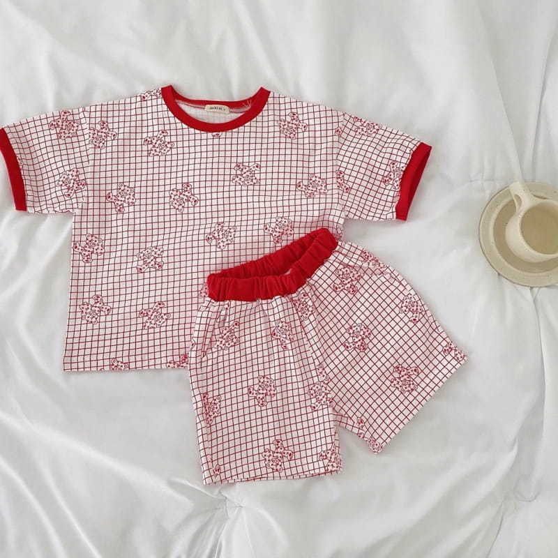 ZUKINI - Korean Children Fashion - #Kfashion4kids - Bear Louie Top Bottom Set - 6