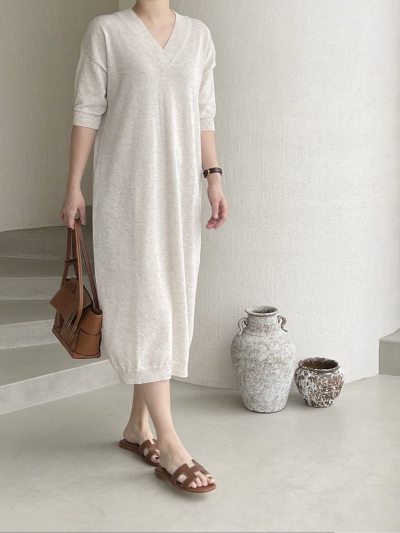 AFTER GLOW - Korean Children Fashion - #Kfashion4kids - Summer V Knit One-piece - 3
