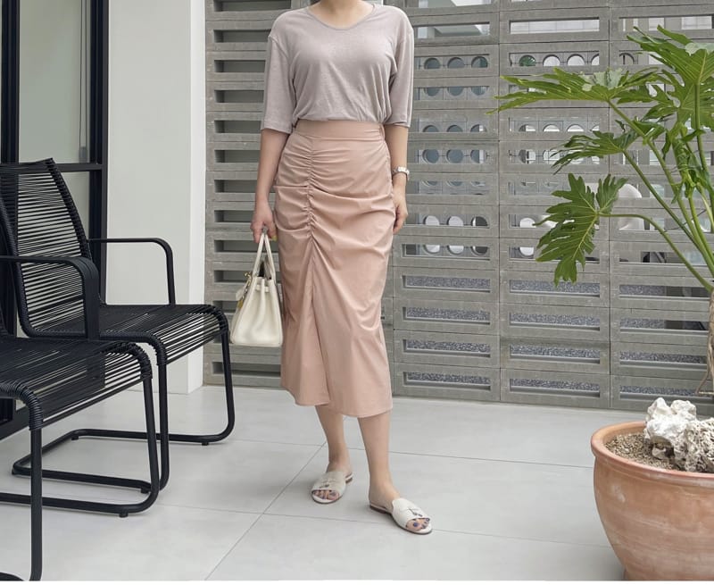 AFTER GLOW - Korean Children Fashion - #Kfashion4kids - Shirring Bending Skirt
