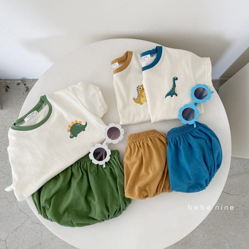 BEBE NINE - Korean Children Fashion - #Kfashion4kids - Dinosaur Top Bottom Set