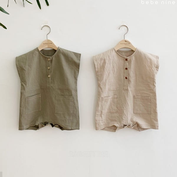 BEBE NINE - Korean Children Fashion - #Kfashion4kids - Natural Linen Bodysuit