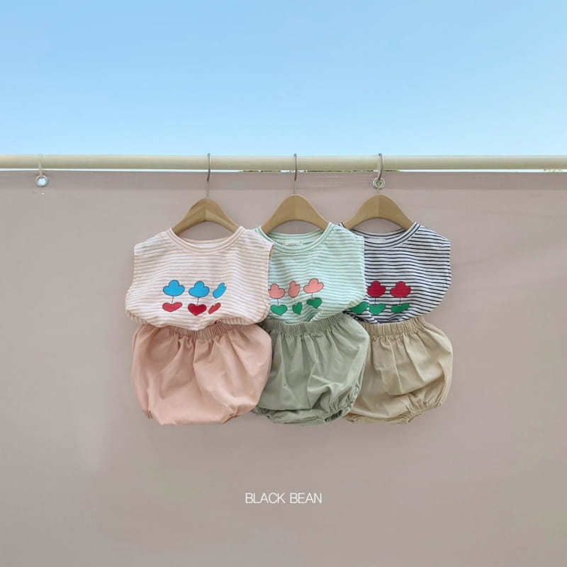 BLACK BEAN - Korean Children Fashion - #Kfashion4kids - Uni Bebe Top Bottom Set