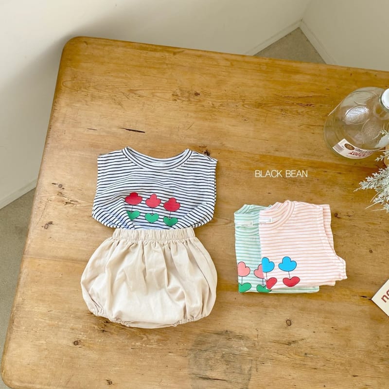 BLACK BEAN - Korean Children Fashion - #Kfashion4kids - Uni Bebe Top Bottom Set - 5
