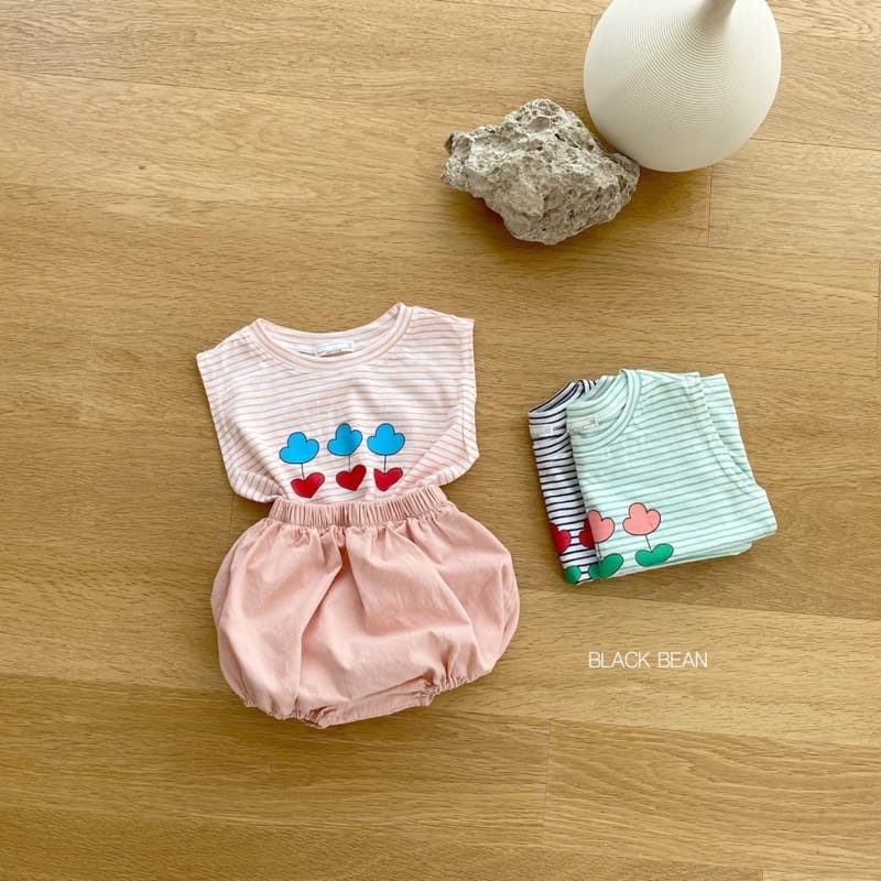 BLACK BEAN - Korean Children Fashion - #Kfashion4kids - Uni Bebe Top Bottom Set - 7