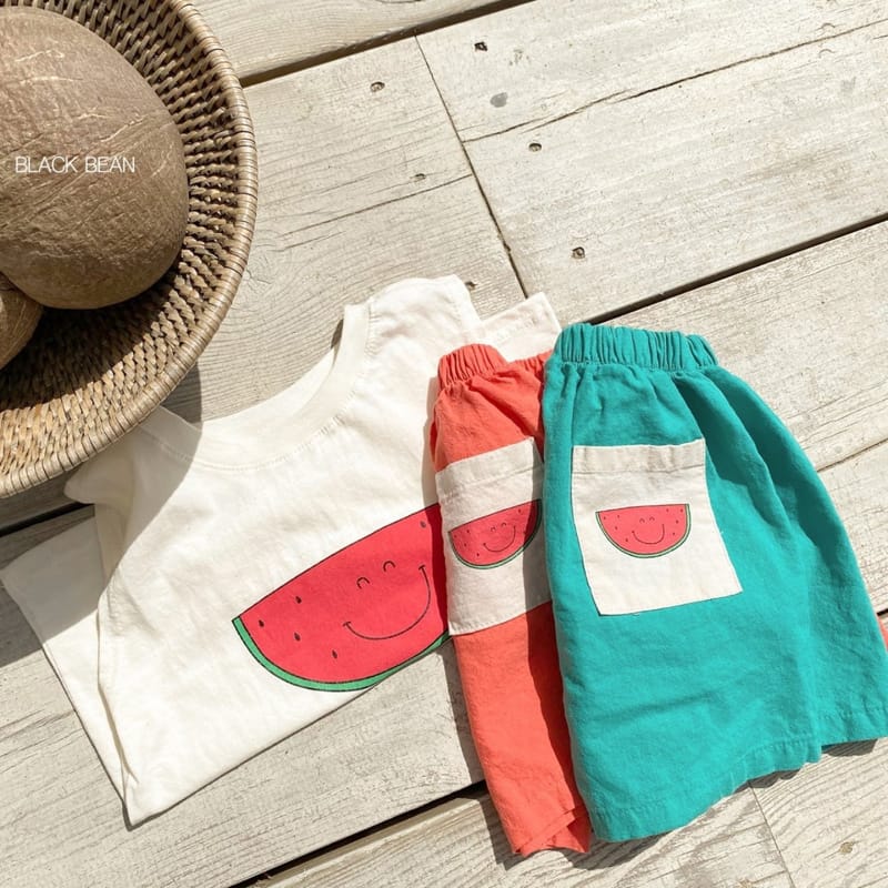BLACK BEAN - Korean Children Fashion - #Kfashion4kids - Watermelon Top Bottom Set - 8