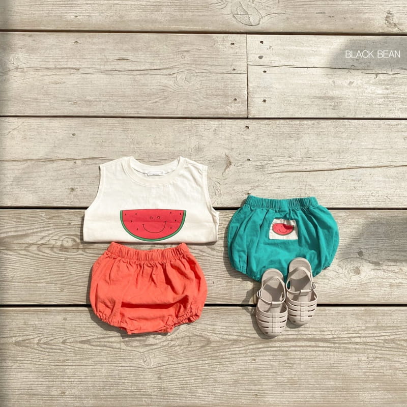 BLACK BEAN - Korean Children Fashion - #Kfashion4kids - Watermelon Bebe Top Bottom Set - 4