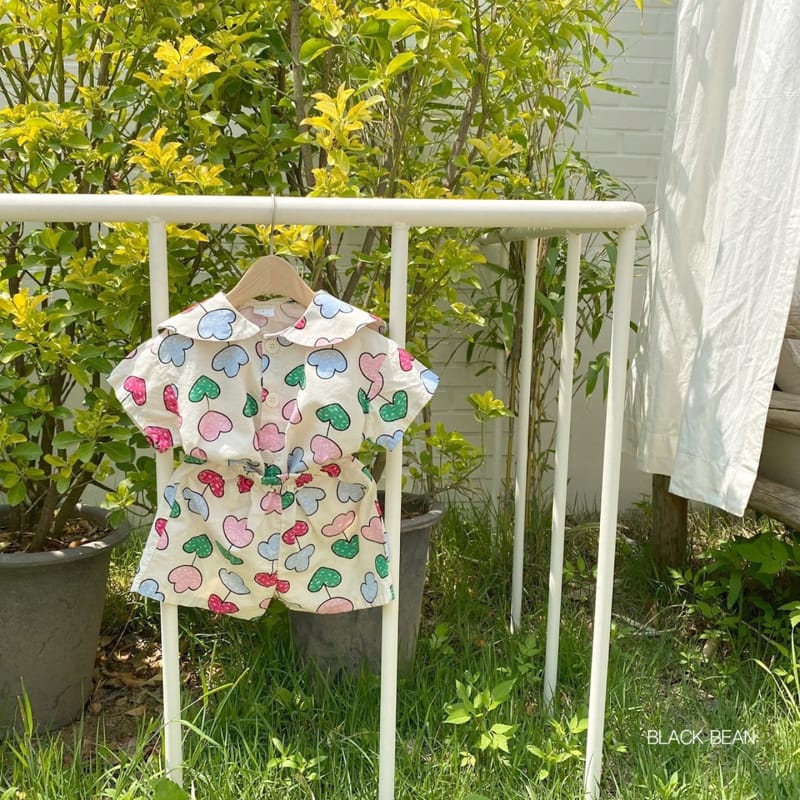 BLACK BEAN - Korean Children Fashion - #Kfashion4kids - Cloud Flower Top Bottom Set - 3