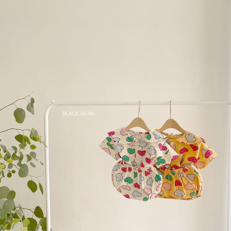BLACK BEAN - Korean Children Fashion - #Kfashion4kids - Bcloud Flower Bebe Top Bottom Set