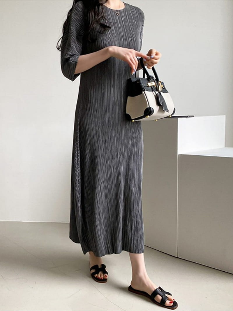 BLACKBANANA - Korean Children Fashion - #Kfashion4kids - Maxi Wrinkle One-piece - 2