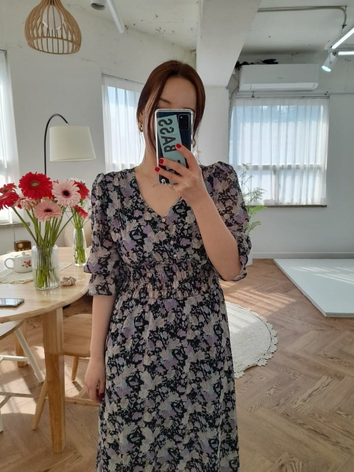 BLEND - Korean Children Fashion - #Kfashion4kids - Lisa Smocked Flower One-piece - 4