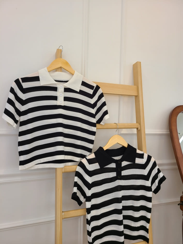 BLEND - Korean Children Fashion - #Kfashion4kids - Stripes Collar Knit - 3