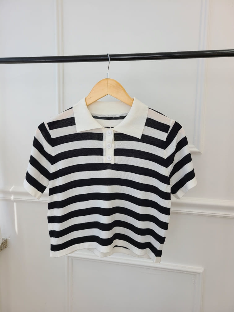 BLEND - Korean Children Fashion - #Kfashion4kids - Stripes Collar Knit - 4