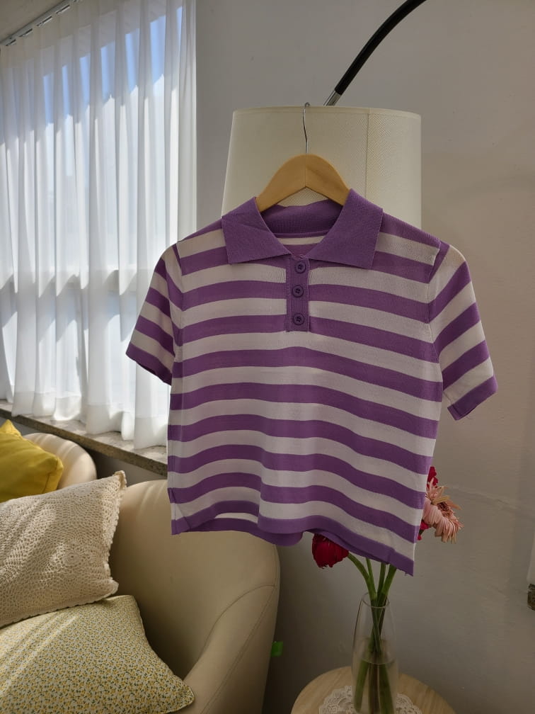 BLEND - Korean Children Fashion - #Kfashion4kids - Stripes Collar Knit - 5