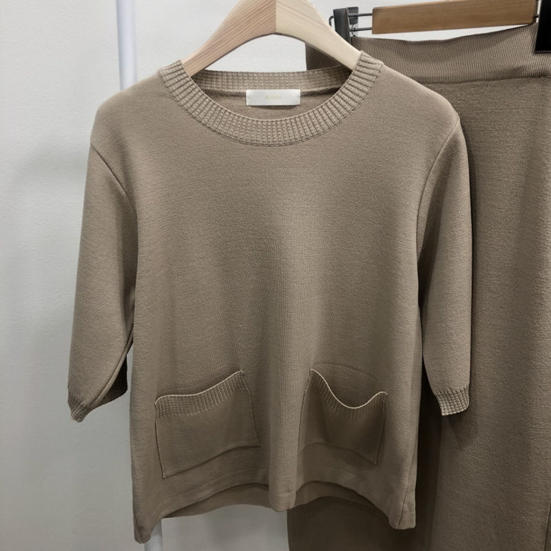 BLOOM - Korean Women Fashion - #Kfashion - Trimming Knit Top Bottom Set - 4