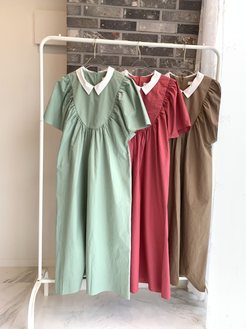 BLOOM - Korean Women Fashion - #Kfashion - Joan Colored Collar One-piece
