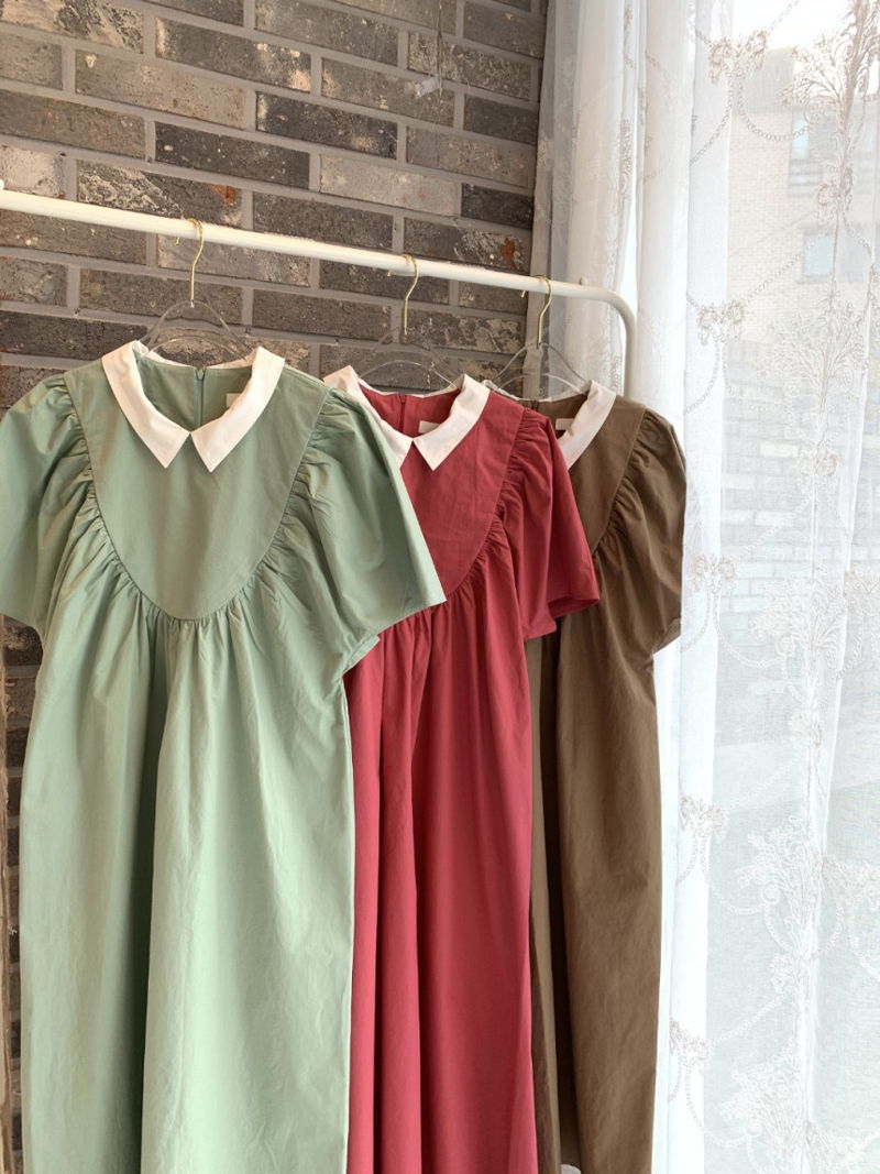 BLOOM - Korean Women Fashion - #Kfashion - Joan Colored Collar One-piece - 2