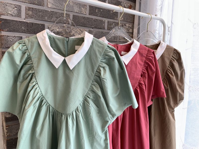 BLOOM - Korean Women Fashion - #Kfashion - Joan Colored Collar One-piece - 4