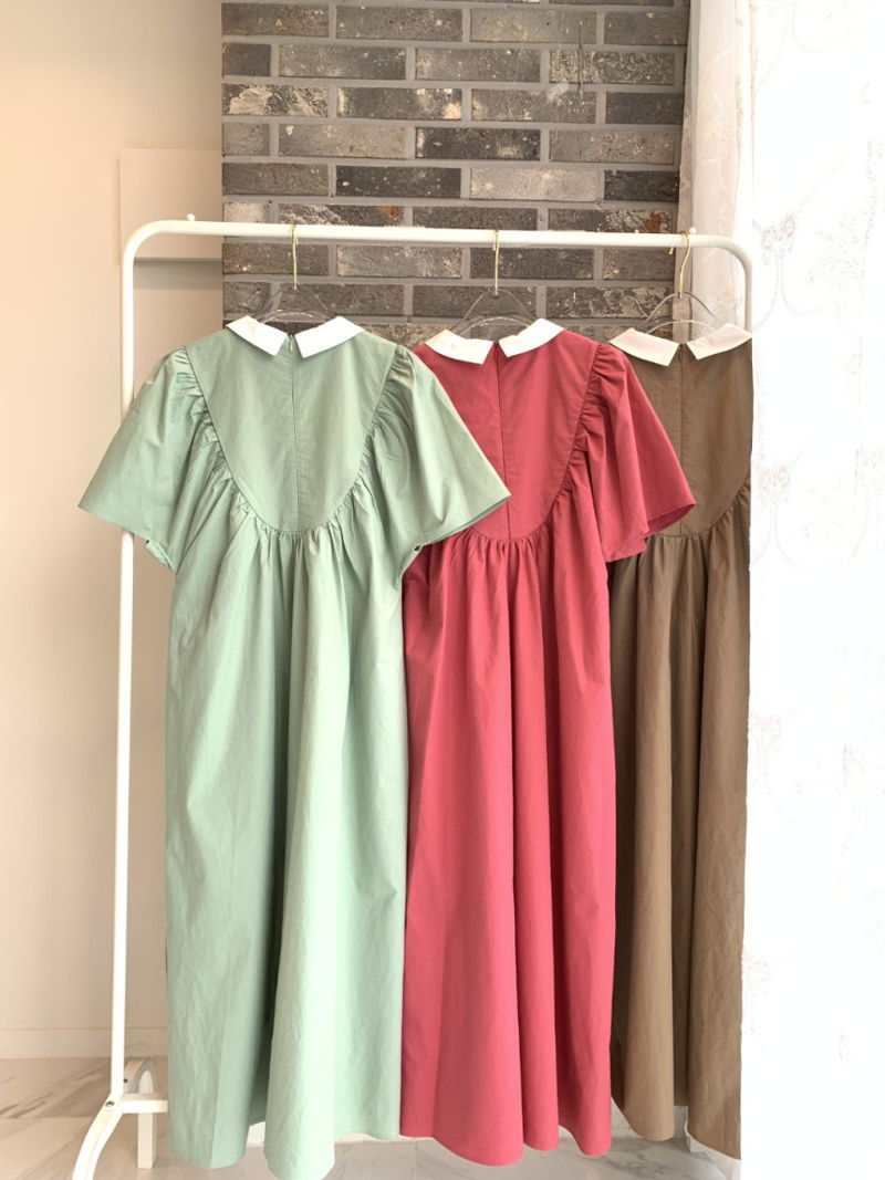 BLOOM - Korean Women Fashion - #Kfashion - Joan Colored Collar One-piece - 5