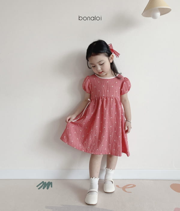 BONALOI - Korean Children Fashion - #Kfashion4kids - Nest Ribbon One-piece - 3