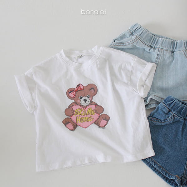 BONALOI - Korean Children Fashion - #Kfashion4kids - Ribbon Bear Tee