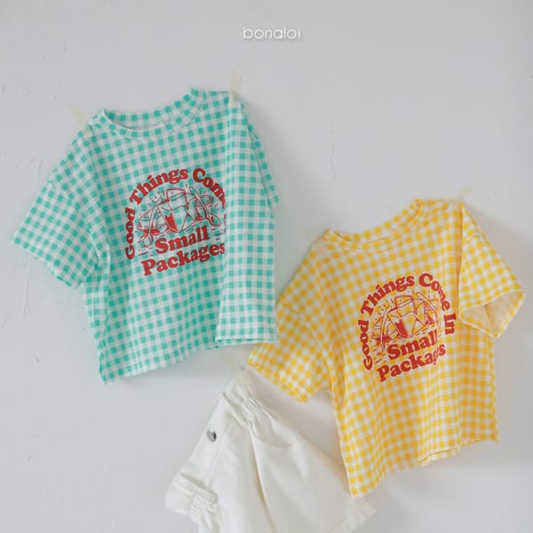 BONALOI - Korean Children Fashion - #Kfashion4kids - Small Check Tee