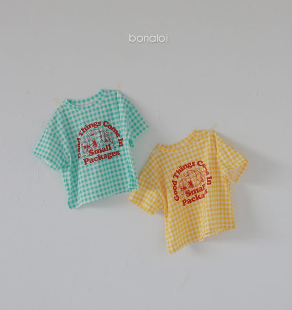 BONALOI - Korean Children Fashion - #Kfashion4kids - Small Check Tee - 10