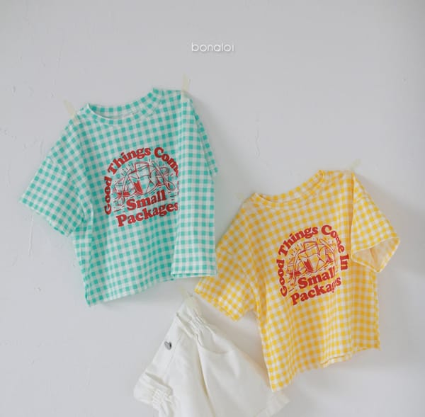 BONALOI - Korean Children Fashion - #Kfashion4kids - Small Check Tee - 11