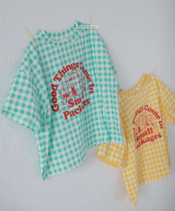 BONALOI - Korean Children Fashion - #Kfashion4kids - Small Check Tee - 2