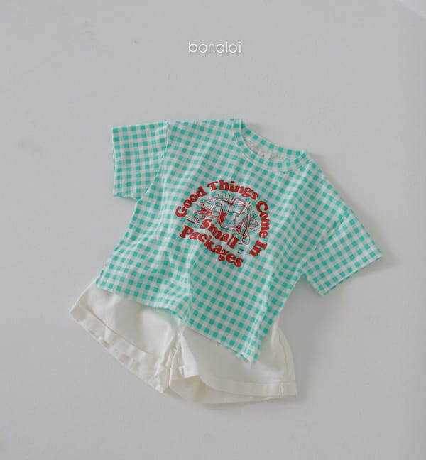BONALOI - Korean Children Fashion - #Kfashion4kids - Small Check Tee - 3