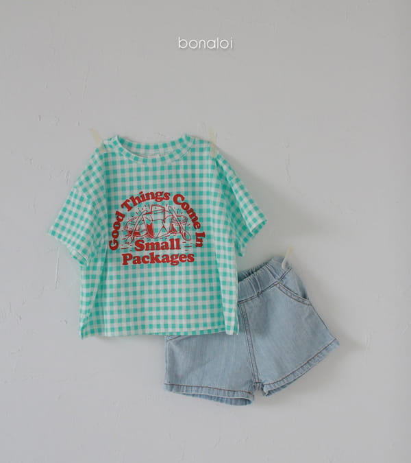 BONALOI - Korean Children Fashion - #Kfashion4kids - Small Check Tee - 4