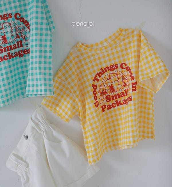 BONALOI - Korean Children Fashion - #Kfashion4kids - Small Check Tee - 6