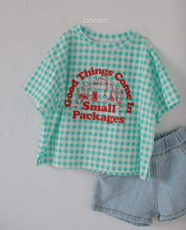 BONALOI - Korean Children Fashion - #Kfashion4kids - Small Check Tee - 7