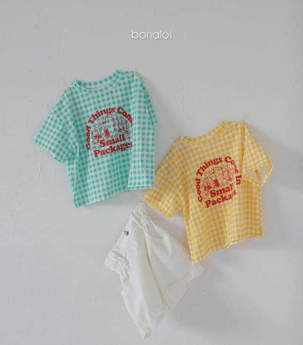 BONALOI - Korean Children Fashion - #Kfashion4kids - Small Check Tee - 9