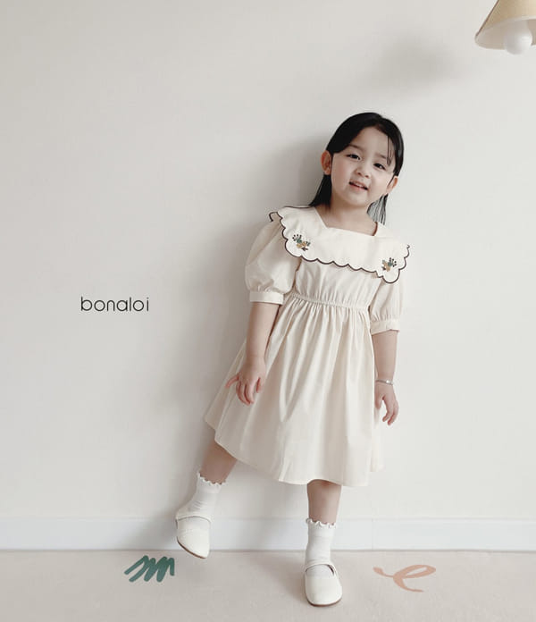 BONALOI - Korean Children Fashion - #Kfashion4kids - Scallop Embroidery One-piece - 2