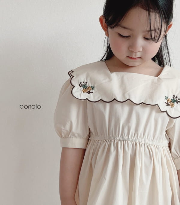 BONALOI - Korean Children Fashion - #Kfashion4kids - Scallop Embroidery One-piece - 4