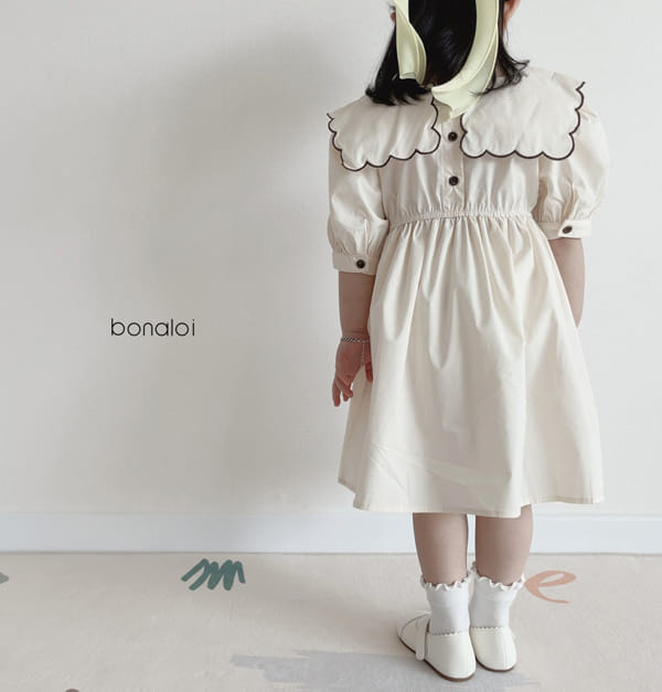 BONALOI - Korean Children Fashion - #Kfashion4kids - Scallop Embroidery One-piece - 5
