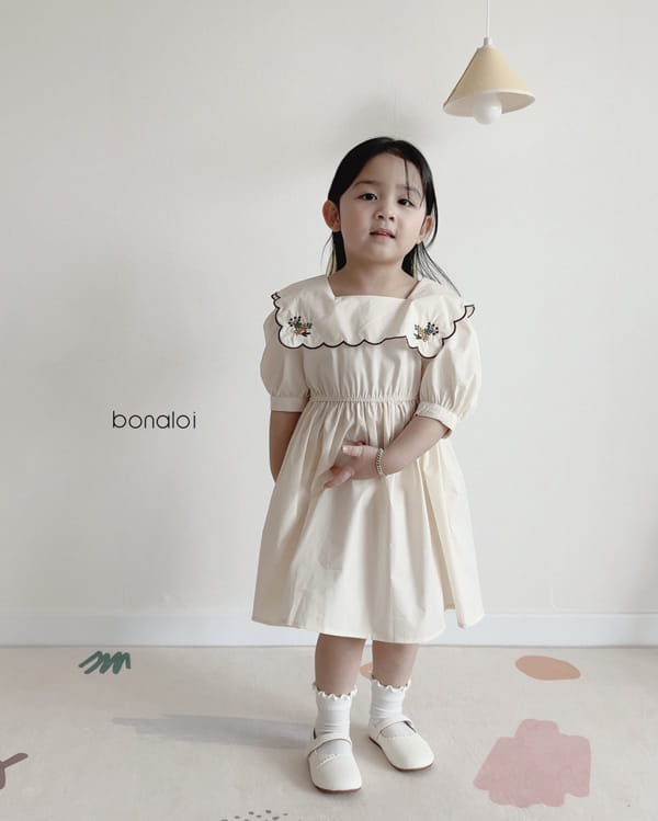 BONALOI - Korean Children Fashion - #Kfashion4kids - Scallop Embroidery One-piece - 6