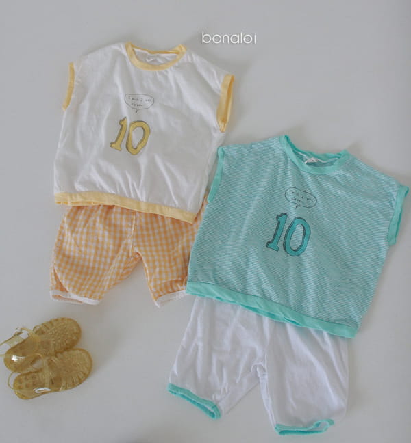 BONALOI - Korean Children Fashion - #Kfashion4kids - Potent Top Bottom Set - 2