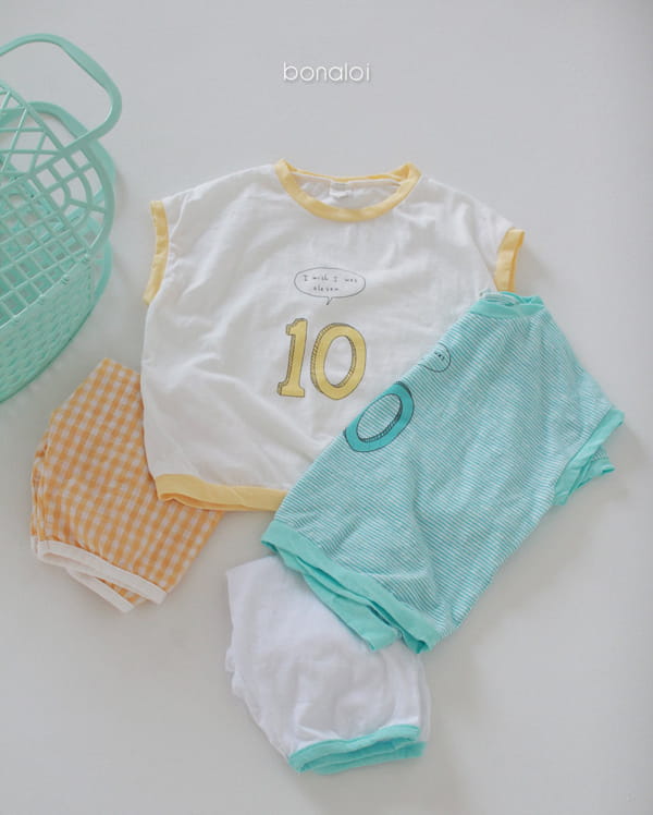 BONALOI - Korean Children Fashion - #Kfashion4kids - Potent Top Bottom Set - 3