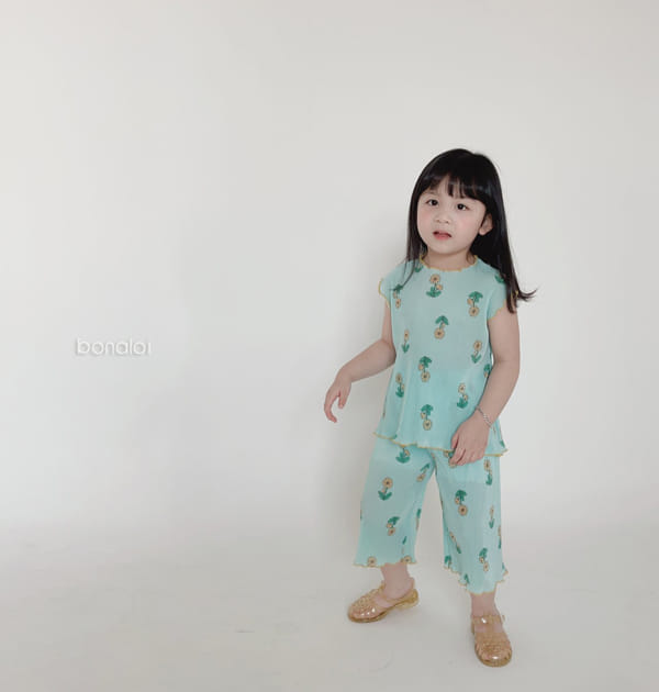 BONALOI - Korean Children Fashion - #Kfashion4kids - Dandelion Pleats Top Bottom Set - 10