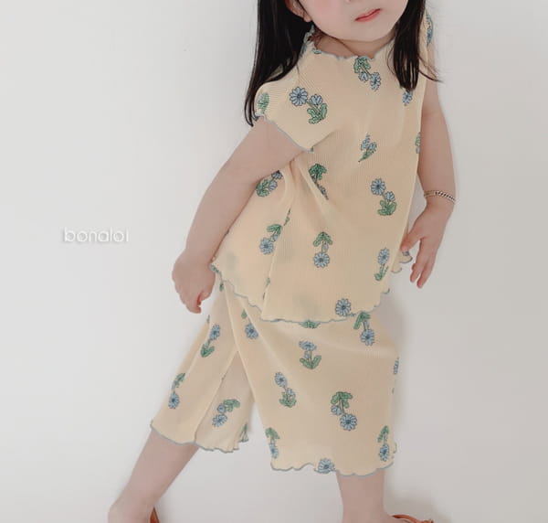 BONALOI - Korean Children Fashion - #Kfashion4kids - Dandelion Pleats Top Bottom Set - 4