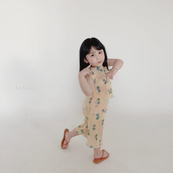 BONALOI - Korean Children Fashion - #Kfashion4kids - Dandelion Pleats Top Bottom Set - 6
