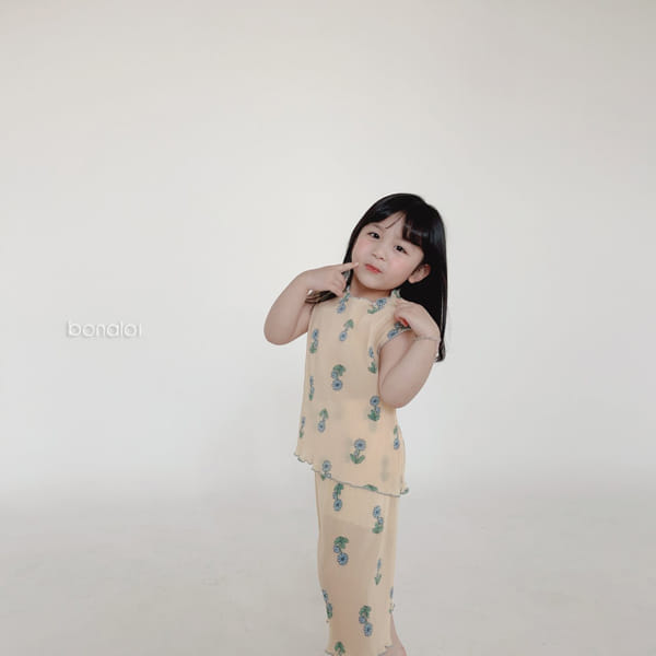 BONALOI - Korean Children Fashion - #Kfashion4kids - Dandelion Pleats Top Bottom Set - 8