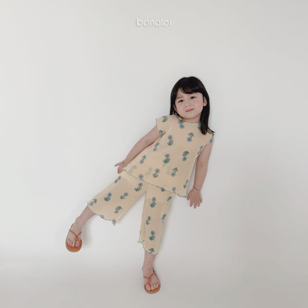 BONALOI - Korean Children Fashion - #Kfashion4kids - Dandelion Pleats Top Bottom Set - 9
