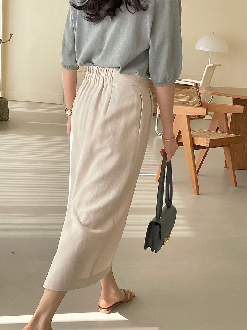 BOWEN - Korean Women Fashion - #Kfashion - Easy Linen Skirt - 6