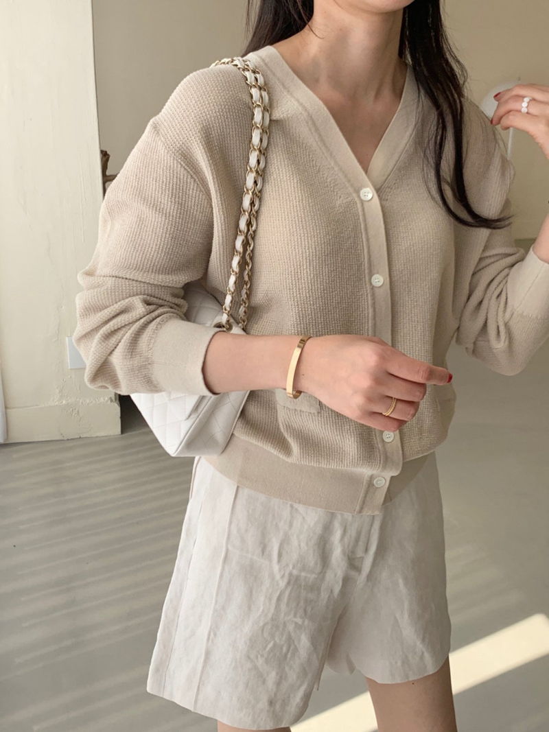 BOWEN - Korean Women Fashion - #Kfashion - Cotton Pure Cardigan