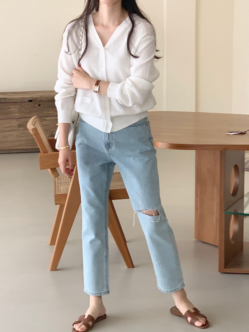 BOWEN - Korean Women Fashion - #Kfashion - Cotton Pure Cardigan - 4