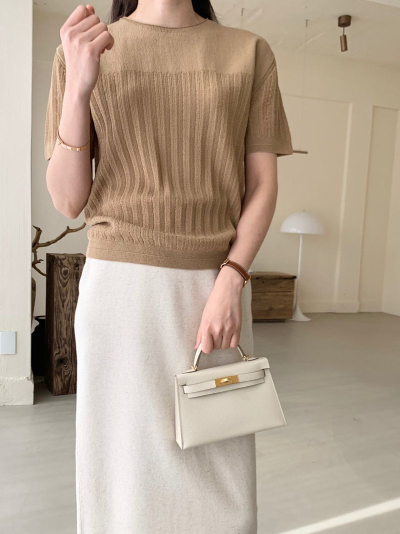 BOWEN - Korean Women Fashion - #Kfashion - Scaci Short Knit Top - 7